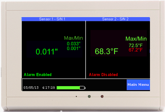 TV2 display w pressure & temp