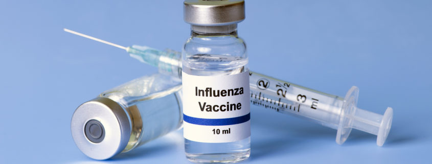 vials of flue vaccine