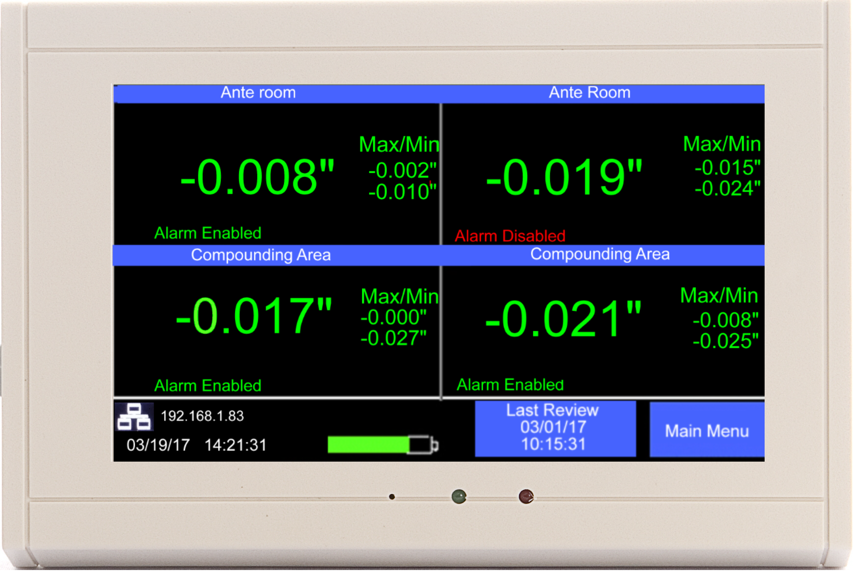 TV2 w 4 negative pressure readings